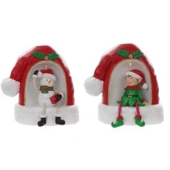 Best deal ❤️ Celebrations Multicolored Snowman/Elf In Santa Hat Table Decor 🔥