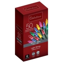 Budget 👏 Celebrations Incandescent Mini Multicolored 50 ct String Christmas Lights 10.2 ft. ⌛