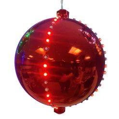 Budget 🛒 Celebrations Platinum LED Red 6 in. Lighted Ornament Hanging Decor 🔥