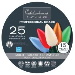 Brand new 🌟 Celebrations Platinum LED C9 Multicolored 25 ct String Christmas Lights 24 ft. 🧨