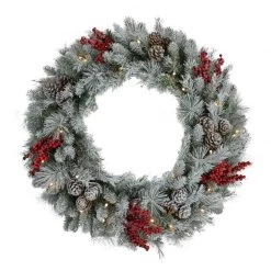 Flash Sale 🛒 Celebrations Home 30 in. D LED Prelit Warm White Wreath 🔔