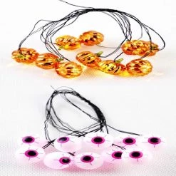 Brand new 💯 Celebrations Incandescent Eyeball and Pumpkin Assortment String Lights 💯