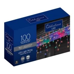 Best Sale ⌛ Celebrations LED Mini Multicolored 100 ct Icicle Christmas Lights 5.67 ft. ❤️