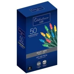 Discount 🔔 Celebrations LED Mini Multicolored 50 ct String Christmas Lights 12.25 ft. ✨