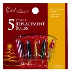 Cheapest 😀 Celebrations Incandescent Mini Multicolored 5 ct Replacement Christmas Light Bulbs 🧨