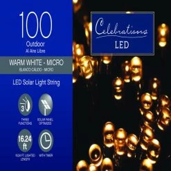 Flash Sale ✨ Celebrations LED Micro/5mm Clear/Warm White 100 ct String Christmas Lights 16.24 ft. ⌛