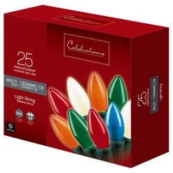 Best Sale 😀 Celebrations Incandescent C9 Multicolored 25 ct String Christmas Lights 24 ft. 🎁