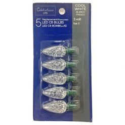 Coupon ✔️ Celebrations LED C6 Cool White 5 ct Replacement Christmas Light Bulbs 🎁
