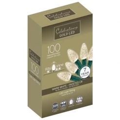 Best Pirce 👍 Celebrations Gold LED C6 Clear/Warm White 100 ct String Christmas Lights 33 ft. 👍