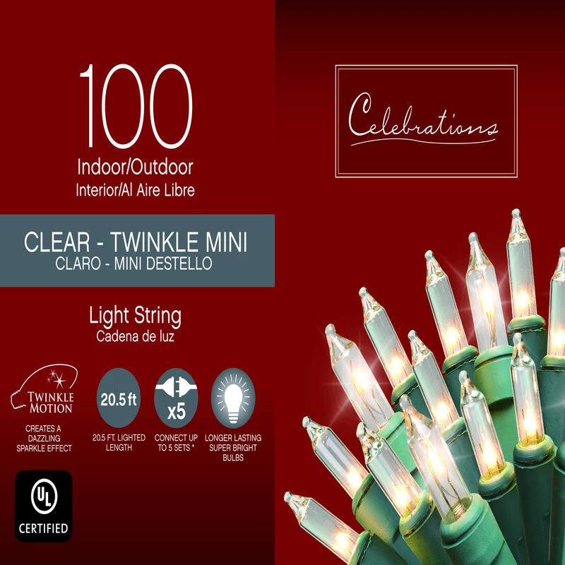 Flash Sale ❤️ Celebrations Incandescent Mini Clear 100 ct String Christmas Lights 20.5 in. ⌛ 1 Flash Sale ❤️ Celebrations Incandescent Mini Clear 100 ct String Christmas Lights 20.5 in. ⌛