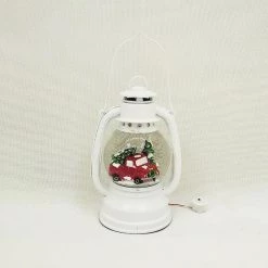 Outlet 🛒 Celebrations White Globe Lantern with Truck & Trees Indoor Christmas Decor 🔥