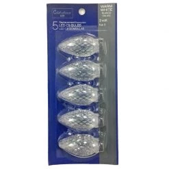 Deals 😀 Celebrations LED C9 Clear/Warm White 5 ct Replacement Christmas Light Bulbs 🌟