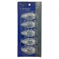 Best deal ⭐ Celebrations LED C9 Cool White 5 ct Replacement Christmas Light Bulbs ⭐