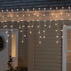 New 🔔 Celebrations Stay Shine Incandescent Mini Clear/Warm White 100 ct Icicle Christmas Lights 5.67 ft. 🧨 -Celebrations Sales Shop 72967102 ffe9 4bf3 b4ec 9130dd3f5022
