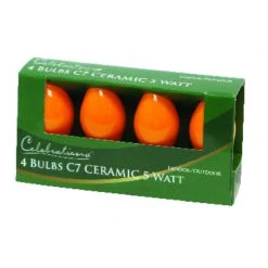 Wholesale 🔔 Celebrations Incandescent C7 Orange 4 ct Replacement Christmas Light Bulbs 🌟