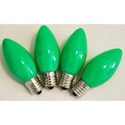 Outlet 😍 Celebrations Incandescent C7 Green 4 ct Replacement Christmas Light Bulbs 🔥