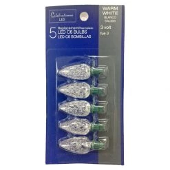 Hot Sale 🎉 Celebrations LED C6 Clear/Warm White 5 ct Replacement Christmas Light Bulbs 🤩