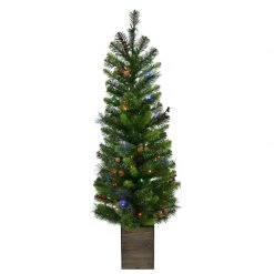 Outlet 🔔 Celebrations 4 ft. Pencil LED 50 ct Potted Tree Christmas Tree 🔔