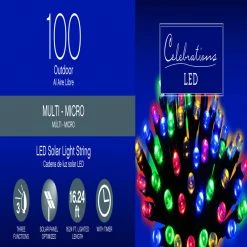 Deals 👏 Celebrations LED Micro/5mm Multicolored 100 ct String Christmas Lights 16.24 ft. 🎁