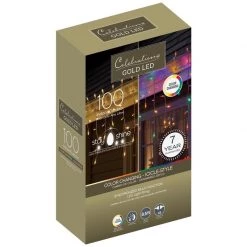 Discount 🌟 Celebrations Gold LED Mini Multicolored/Warm White 100 ct Icicle Christmas Lights 8.5 ft. ✔️