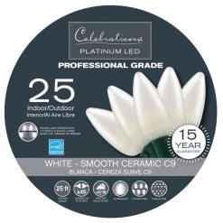 Buy 🔔 Celebrations Platinum LED C9 Clear/Warm White 25 ct String Christmas Lights 25 ft. 🔔