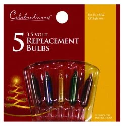 Best Sale 🎉 Celebrations Incandescent Multicolored 5 ct Replacement Christmas Light Bulbs 🌟