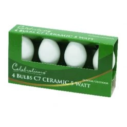 Best Pirce 🎉 Celebrations Incandescent C7 White 4 ct Replacement Christmas Light Bulbs 👏