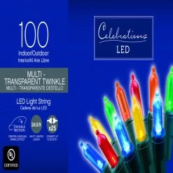 Brand new ⭐ Celebrations LED M5 Multicolored 100 ct String Christmas Lights 24.75 ft. ❤️