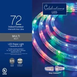 Best Sale 🧨 Celebrations LED Multicolored 72 ct Rope Christmas Lights 9 ft. 🛒