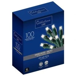 Discount 🌟 Celebrations LED Micro/5mm Clear/Warm White 100 ct String Christmas Lights 24.75 ft. ⌛