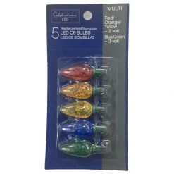 Outlet 👏 Celebrations LED C6 Multicolored 5 ct Replacement Christmas Light Bulbs 👍