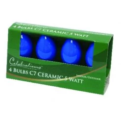 Flash Sale ⌛ Celebrations Incandescent C7 Blue 4 ct Replacement Christmas Light Bulbs ✨
