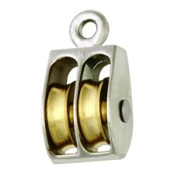 Cheapest 🤩 Campbell 1 in. D Nickel Copper Ridge Eye Double Sheave Rigid Eye Pulley ⭐