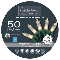 Cheap 👏 Celebrations Platinum LED Mini Clear/Warm White 50 ct String Christmas Lights 24.5 ft. 😀